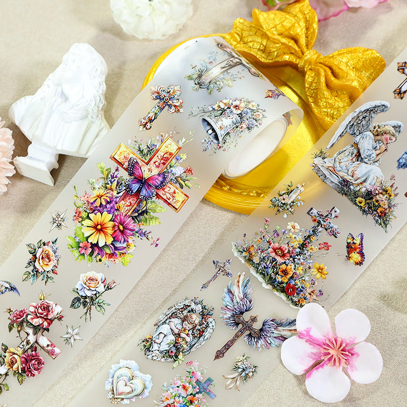 Light Of Faith Fog PET Tape featuring light designs for journaling, scrapbooking and collage