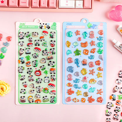 3D Colorful Jelly Series Sticker featuring color designs for journaling, scrapbooking and collage