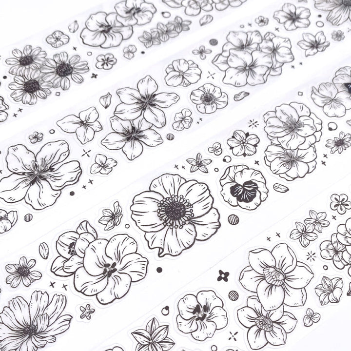Whole Roll 4cm*5m In the sea of flowers Die Cutting PET Tape featuring flower, and sea designs for journaling, scrapbooking and collage