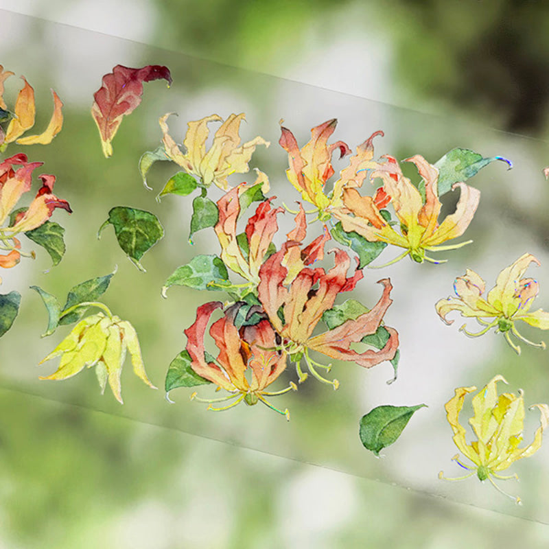 Whole Roll 6cm*5m Garland Lily Shell Light PET Tape featuring light designs for journaling, scrapbooking and collage