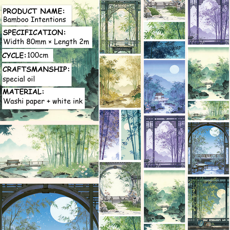 Charm Of Bamboo Washi Tape for journaling, scrapbooking and collage