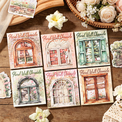 Flower Wall Prologue Series Sticker featuring flower designs for journaling, scrapbooking and collage