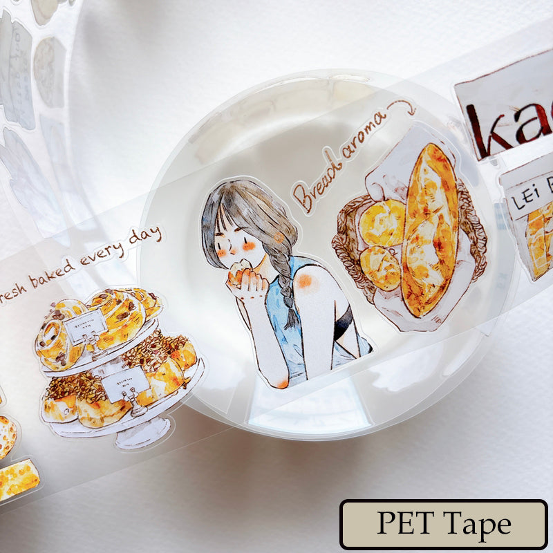 Whole Roll 6cm*5m Bread Girl Die Cutting Washi/PET/Fog PET Tape