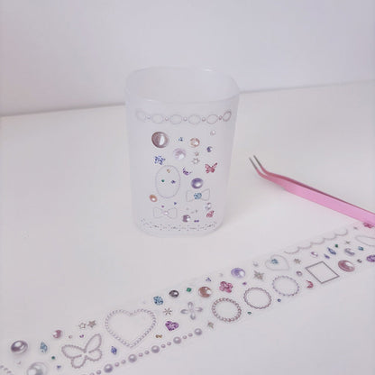 4cm*100cm Little Pearl Die Cutting PET Tape featuring pearl designs for journaling, scrapbooking and collage