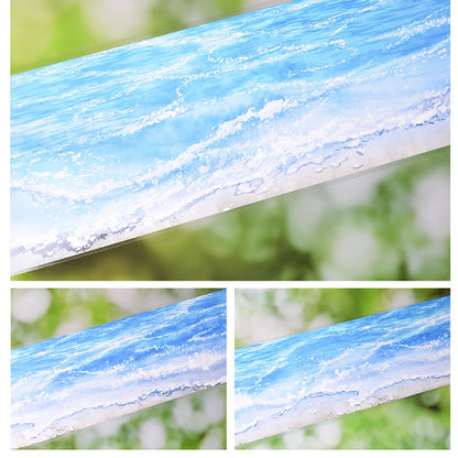 6.3cm*60cm Blue Tide White Ink PET Tape