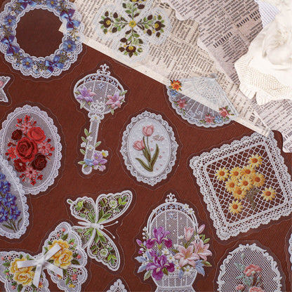 Interlude Floral Series Sticker featuring floral designs for journaling, scrapbooking and collage