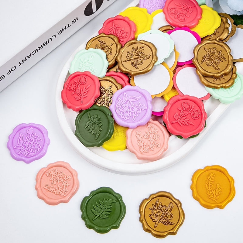 Leaves of Rose Wax Seal Sticker