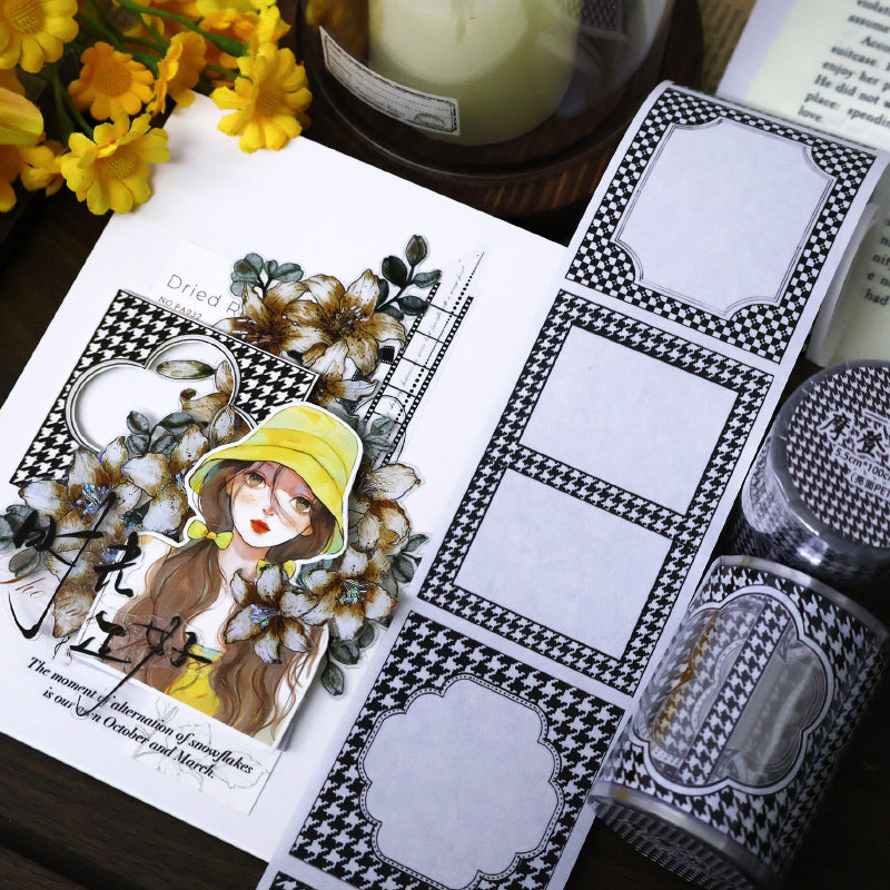 Whole Roll 5.5cm*5m Modern frame Die Cutting Washi/PET Tape for journaling, scrapbooking and collage
