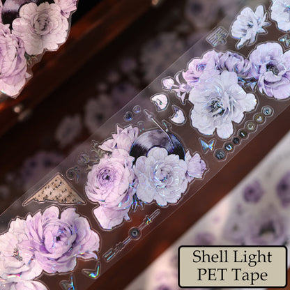 6cm*100cm Purple Melody Echoes Die Cutting Washi/PET/Shell Light PET Tape