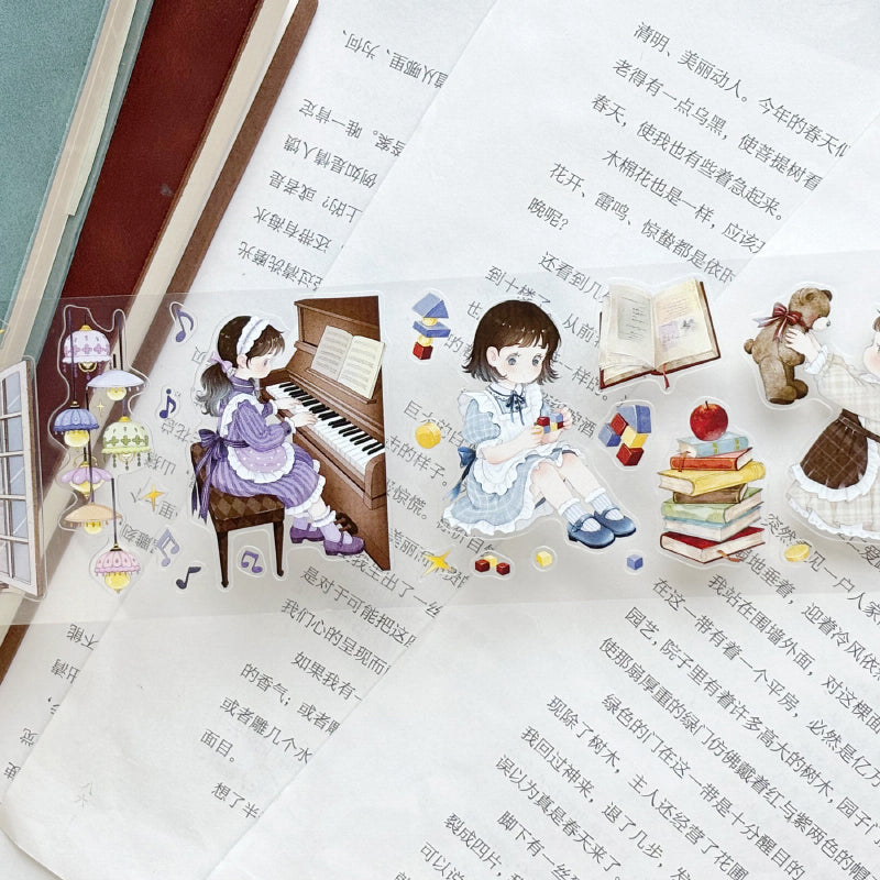 Whole Roll 5.5cm*5.1m Lily's Sweet House Die Cutting Washi/PET Tape featuring sweet, and house designs for journaling, scrapbooking and collage
