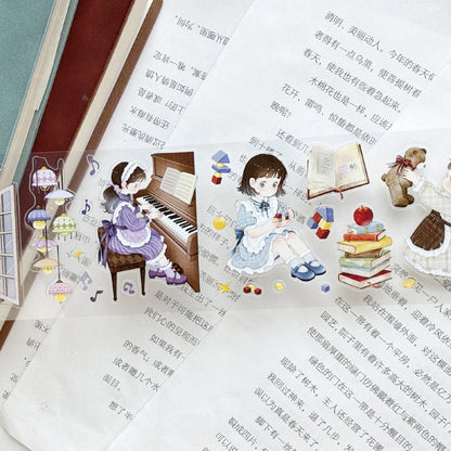 Whole Roll 5.5cm*5.1m Lily's Sweet House Die Cutting Washi/PET Tape featuring sweet, and house designs for journaling, scrapbooking and collage