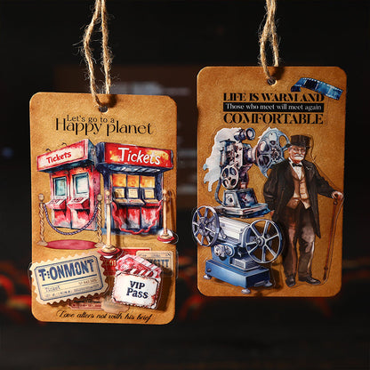 Retro Cinema Series Die Cutting PET Tape featuring retro designs for journaling, scrapbooking and collage