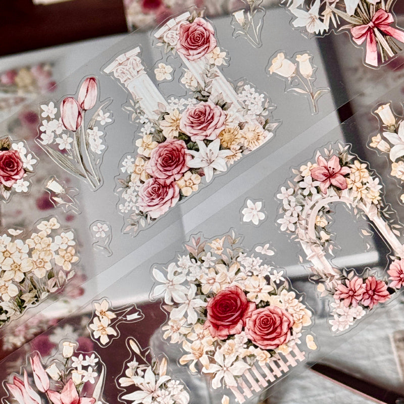 6cm*120cm Flower Pavilion Die Cutting Washi/PET Tape