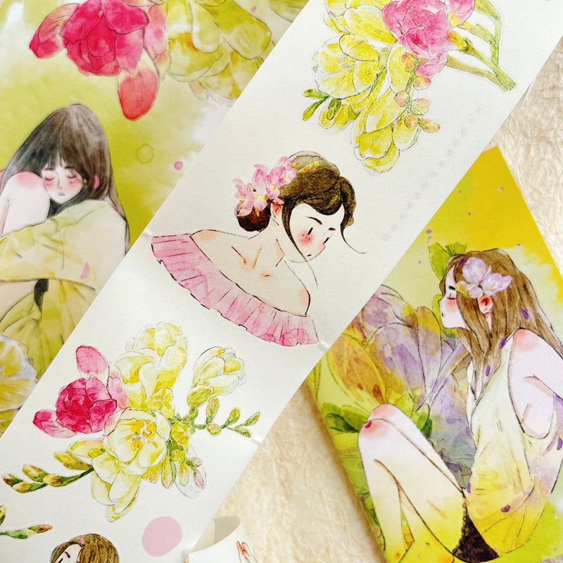 Whole Roll 6cm*5m Appearance Die Cutting Washi/PET/Fog PET Tape for journaling, scrapbooking and collage