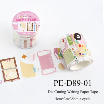 Doudoudi Life Diary Series Die Cutting Writing Paper Tape