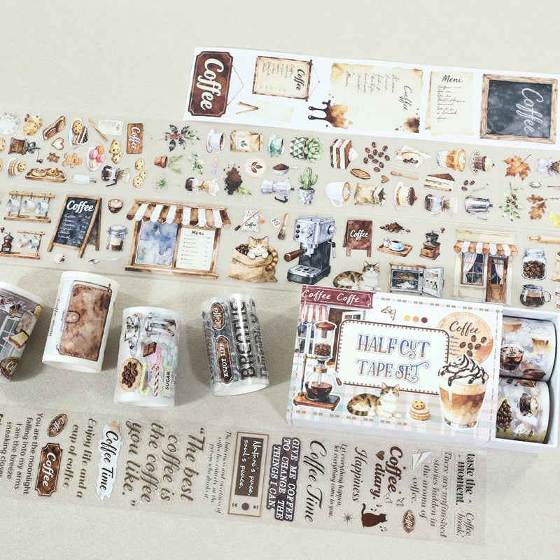 Coffee Time Tape Set for journaling, scrapbooking and collage