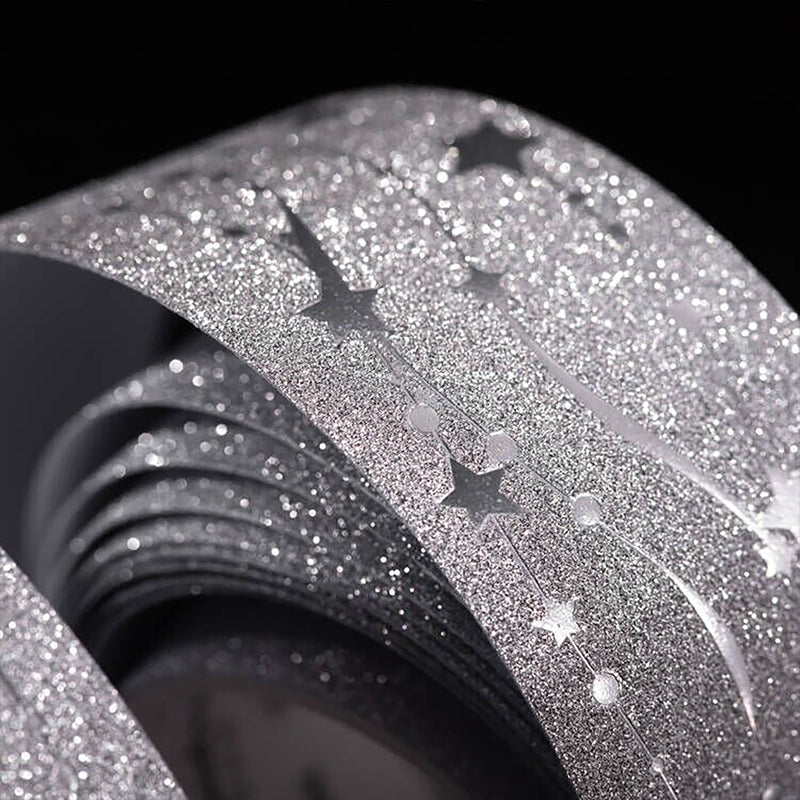 Lively Silver Color Series Special Paper Tape featuring silver, and color designs for journaling, scrapbooking and collage