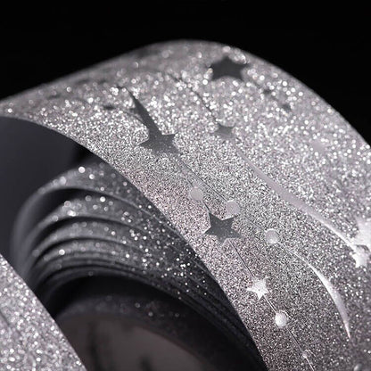 Lively Silver Color Series Special Paper Tape featuring silver, and color designs for journaling, scrapbooking and collage