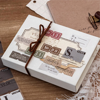 Label Element Series Die Cutting White Kraft Paper Tape featuring white designs for journaling, scrapbooking and collage