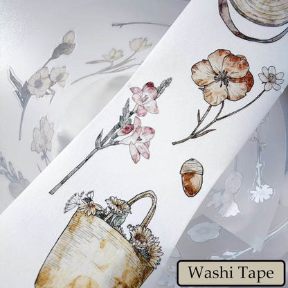 6cm*333cm Small Things Notes Die Cutting Washi/PET/Fog PET Tape