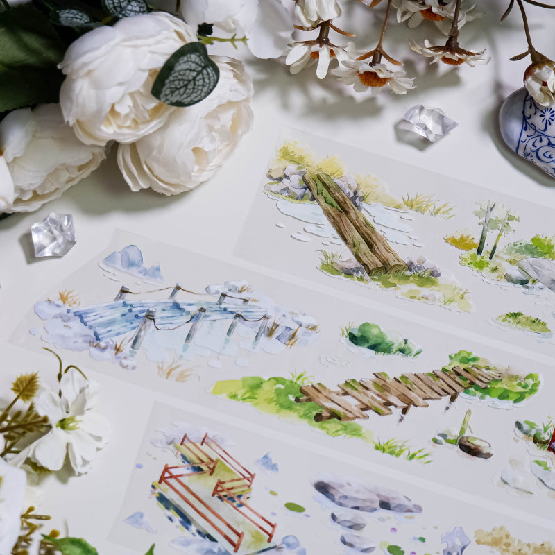 Whole Roll 5.5cm*5m Winding Stream PET Tape featuring wind designs for journaling, scrapbooking and collage