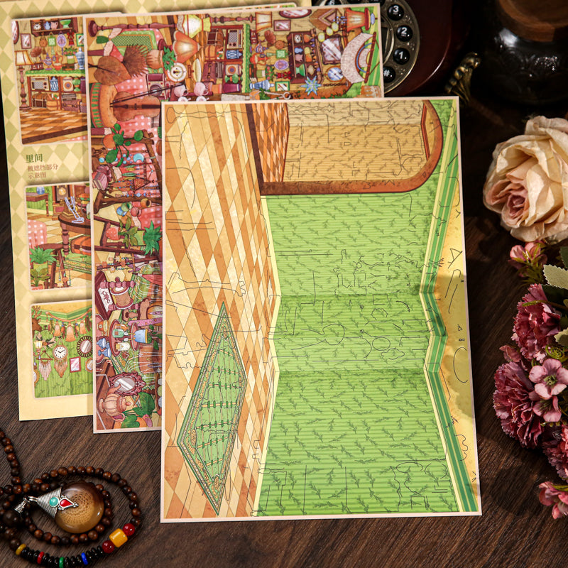 Murmur Of Old Treasures Series 3D Sticker featuring old designs for journaling, scrapbooking and collage