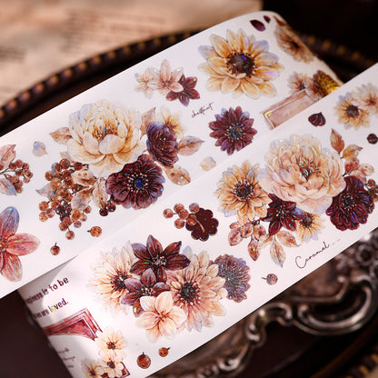 5.5cm*125cm Peony Flower Narrative Die Cutting Washi/PET/Shell Light Washi/PET Tape