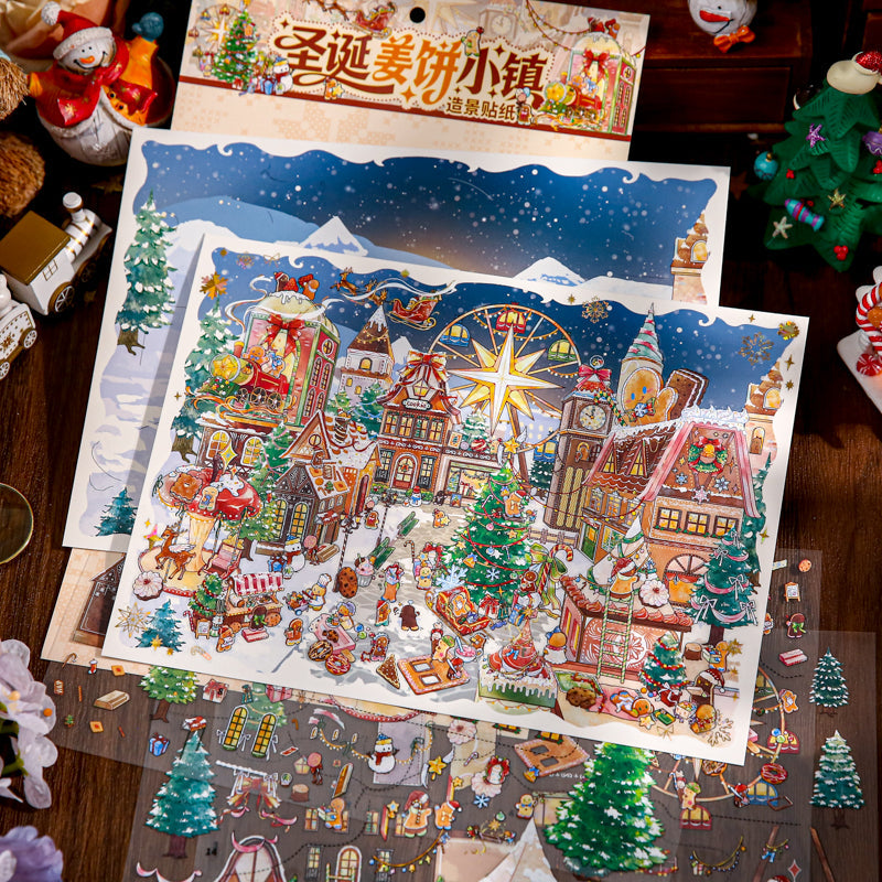 Christmas Gingerbread Town Series 3D Sticker for journaling, scrapbooking and collage