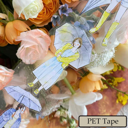 6cm*333cm It's raining Die Cutting Washi/PET/Fog PET Tape