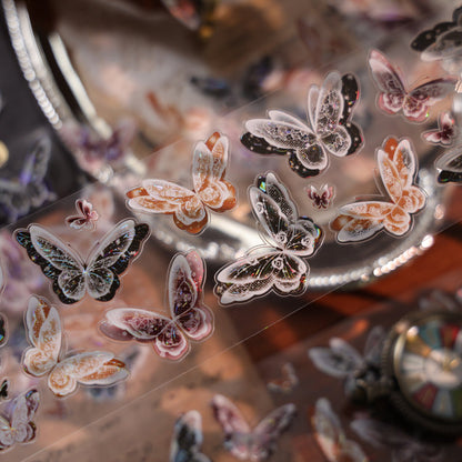 6cm*100cm Lace Butterfly Mist Die Cutting Shell Silver/Gold/Light PET Tape