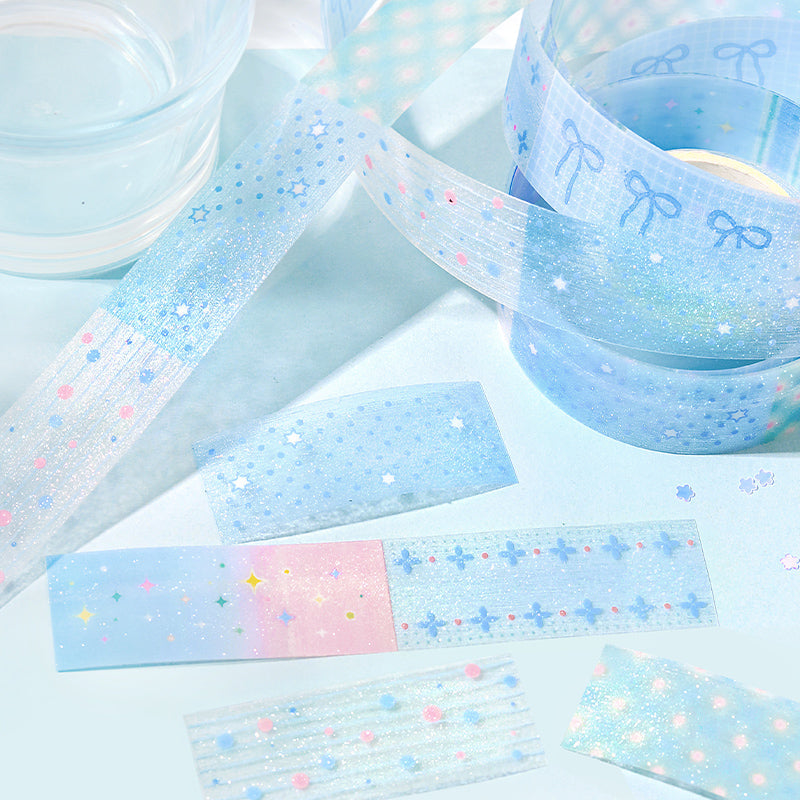 Light Salt Color Poetry Series Flash PET Tape featuring light, and color designs for journaling, scrapbooking and collage