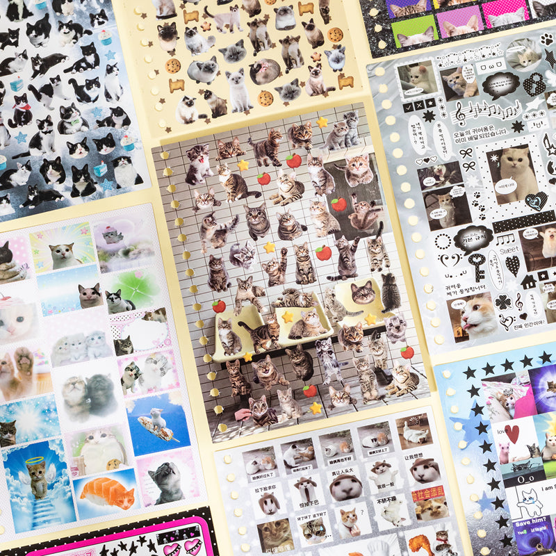 Meow Words Series Sticker Book featuring book designs for journaling, scrapbooking and collage