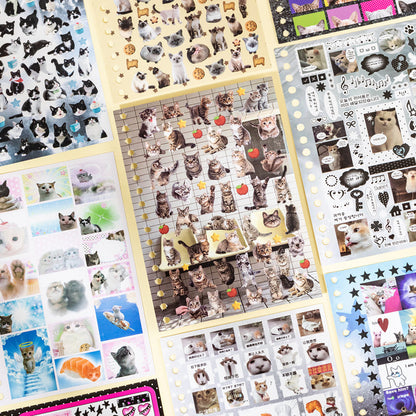 Meow Words Series Sticker Book featuring book designs for journaling, scrapbooking and collage
