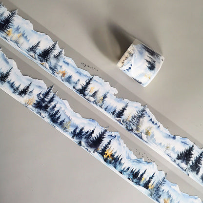 Mountain Forest Path Series PET Tape featuring forest designs for journaling, scrapbooking and collage