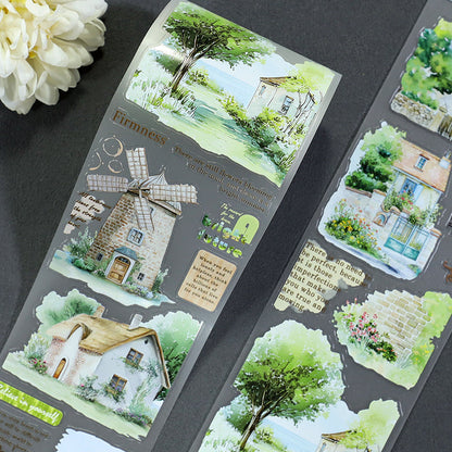 Country Flower Events Die Cutting Fog PET Tape featuring flower designs for journaling, scrapbooking and collage