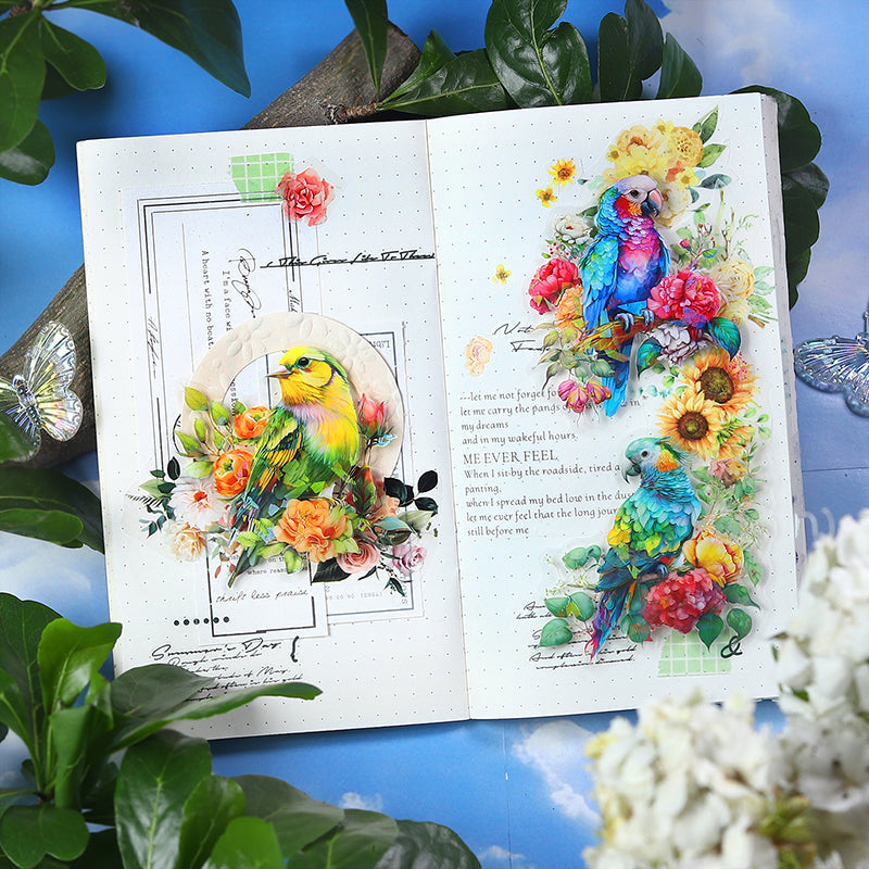 Flowers and birds Sticker