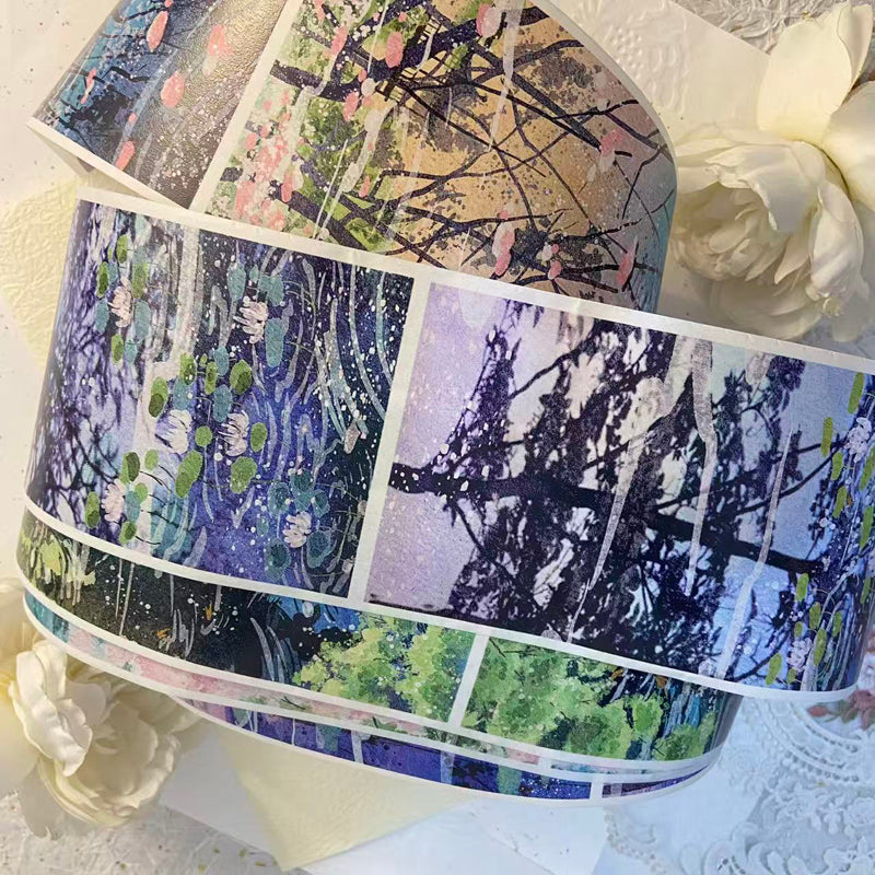 6.5cm*200cm Exploring shadows Washi Tape featuring shadow designs for journaling, scrapbooking and collage