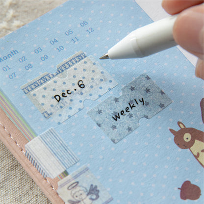 Handmade fabric label series Die Cutting Washi Tape for journaling, scrapbooking and collage