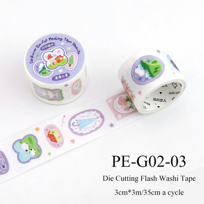 Plant Diary Notes Series Die Cutting Flash Washi Tape