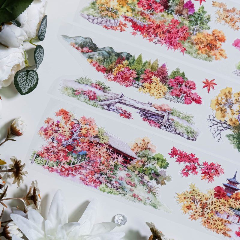 Whole Roll 7.5cm*5m When The Leaves Turn Red Die Cutting PET Tape