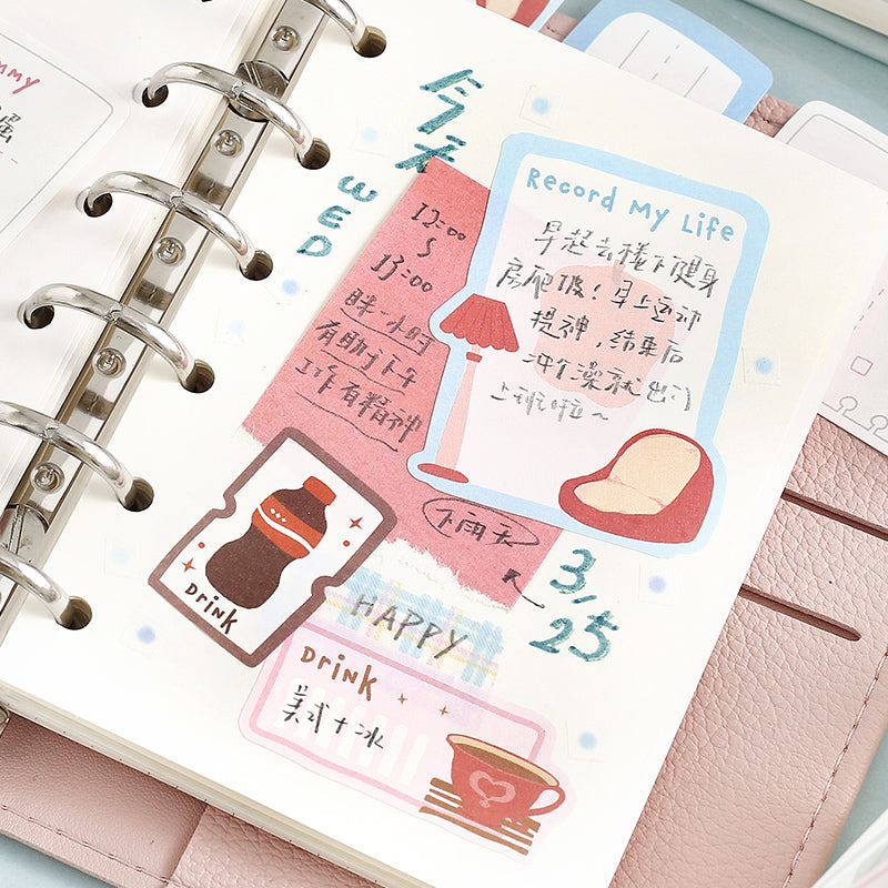 Doudoudi Life Diary Series Die Cutting Writing Paper Tape for journaling, scrapbooking and collage