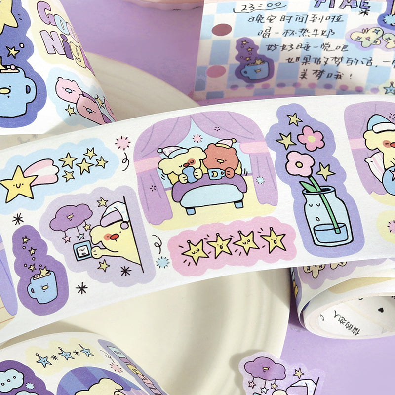 Dun Dun Street Daily Series Die Cutting Washi Tape featuring street, and tree designs for journaling, scrapbooking and collage