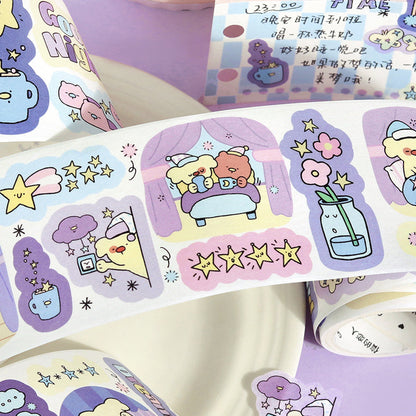 Dun Dun Street Daily Series Die Cutting Washi Tape featuring street, and tree designs for journaling, scrapbooking and collage