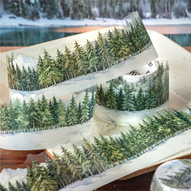 Snow Country Memoirs Series PET Tape featuring snow designs for journaling, scrapbooking and collage