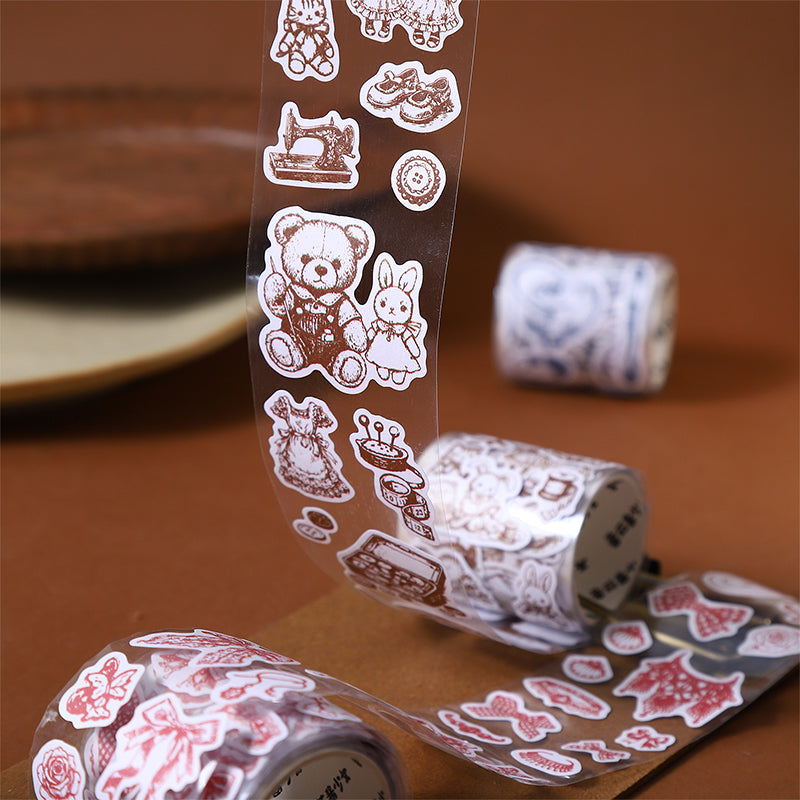Antique Tea Chat series Die Cutting Writing Tape featuring tea designs for journaling, scrapbooking and collage