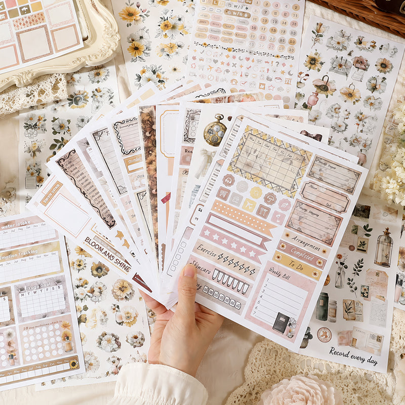 Retro Diary Sticker Book featuring retro, and book designs for journaling, scrapbooking and collage