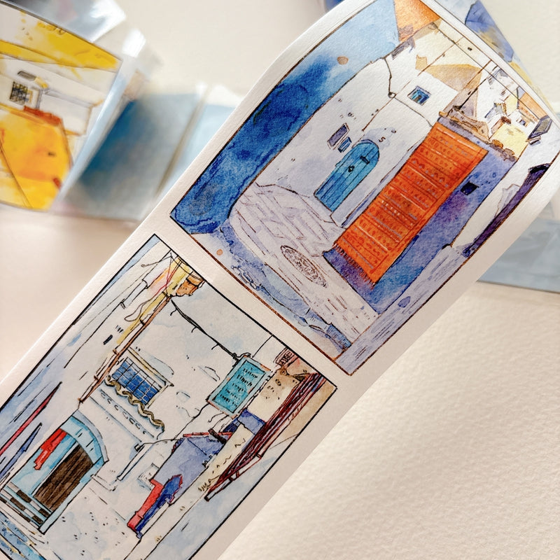 7cm*166cm Blue Alley Wind Die Cutting Washi/PET/Fog PET Tape