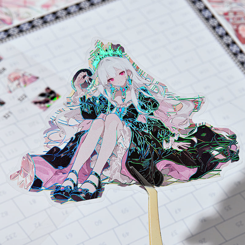 Silver Axis Suite Series 3D Sticker featuring silver designs for journaling, scrapbooking and collage
