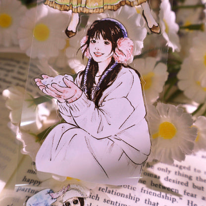 Whole Roll 5.5cm*5m Winter Love Song Die Cutting Washi/PET Tape for journaling, scrapbooking and collage