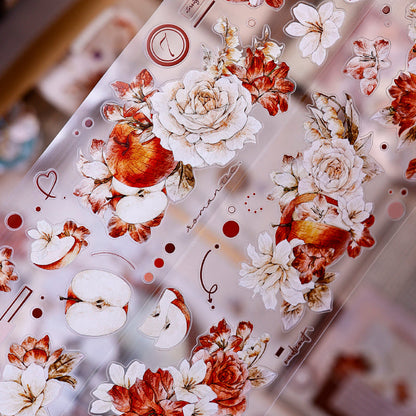 6cm*125cm Sweet Dream Blossoms Die Cutting Washi/PET/Shell Light PET Tape featuring sweet, dream, and light designs for journaling, scrapbooking and collage